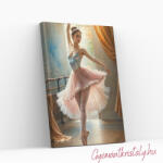  Balerina rózsaszín tüllben - Számfestő készlet kereten 40x50 (E24)