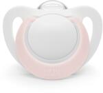 Nuk Силиконова залъгалка NUK - Star, 0-6 m (10730717-Бяло/Розово)