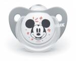 Nuk Силиконова залъгалка NUK - Mickey, 6-18 месeца, Сива + кутийка за съхранение и стерилизация (10736329-Сива)