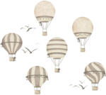 INSPIO Textil matrica - Barna színű retro hőlégballonok