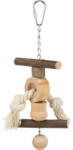 TRIXIE Toy for ornamental birds | Játék (fa, kötéllel) díszmadarak részére - 20 cm (58961)