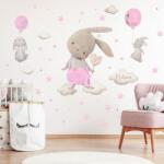 INSPIO Falmatricák kislányoknak - Akvarell nyuszik rózsaszínben