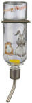 TRIXIE Glass Water Bottle | Mintás üveg itató rágcsálók részére - 250 ml (60446)