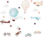 INSPIO Falmatrica gyerekszobába - Retro autók és hőlégballonok