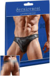 Svenjoyment - Tanga bărbătească lucioasă cu inserție transparentă (negru) - M (21113301711)