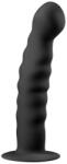 EasyToys Ribbed - dildo anal cu ventuza (14 cm) - negru (8718627526866) Dildo