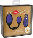 GoGasm Pussy & Ass - baterie, ou vibrante dual cu radio (violet-negru) (05977750000)