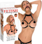 Pipedream - Fetish O-ring - căluș cu inel și cleme pentru sfârcuri (05294600000)