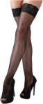 Cottelli Collection - Dresuri tip ciorap cu dantelă și plasă - negru - M (02313200000)