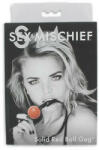 Sex&Mischief S&M - bila pentru gura din silicon, cu curea din piele sintetica (rosu-negru) (92381300005)