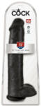 King Cock 15 - dildo cu ventuză și testicule (38 cm, negru) (05446800000) Dildo