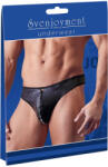 Svenjoyment - tanga bărbați lucioasă cu fermoar și strasuri - negru - L (21113901721)