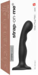 Strap On Me - dildo dublu curbat cu ventuză - silicon negru S (3700436016756) Dildo
