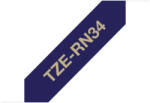 BROTHER Textil szalag TZe-RN34, Sötétkék alapon Arany, 12mm 0.47", 4 méter (TZERN34) - okoscucc