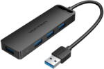 Vention Hub USB Vention USB 3.0 cu 4 porturi și sursă de alimentare CHLBD 0, 5 m, negru (6922794746633)