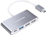 Lention Hub USB Lention 4in1 USB-C la USB 3.0 + 2x USB 2.0 + USB-C (gri) (6955038342926)