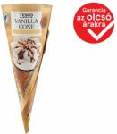 Tesco vaníliás jégkrém csokoládéízű öntettel, ostyatölcsérben, pörkölt mogyoródarabokkal 120 ml