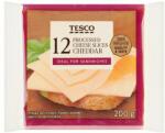 Tesco szeletelt, félzsíros, vágható, ömlesztett sajtkészítmény cheddar sajttal 12 x 16, 67 g (200 g)