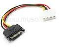 BlackBird Tápkábel SATA 15 pin plug to Molex 4 pin female, 12cm (BH1501) (BH1501)