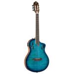 Ortega Guitars RTPDLX-FMA TourPlayer DeLuxe Elektro-klasszikus gitár - Flamed Maple Blue + Gig Bag