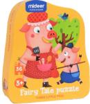 Mideer Puzzle poveste Mideer Cei trei purcelusi 36 piese (MD3060_Initiala) Puzzle
