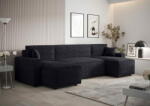  Veneti RADANA U-alakú kényelmes kinyitható kanapé - fekete 2