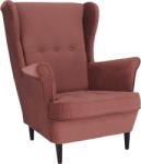 TEMPO KONDELA Füles fotel, vén rózsaszín/dió, RUFINO 3 NEW - kondela