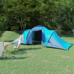 vidaXL Cort camping, 6 persoane, albastru si bleu (93183) Cort