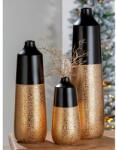  „Tomar exkluzív matt és fényes, fekete és arany színekben pompázó modern kerámia váza - 24cm