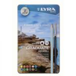 LYRA Creioane colorate 12 culori+pensula/cutie metalica Graduate Aquarell LYRA (13798)