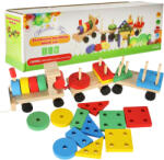 Inlea4Fun Trenuleți cu forme geometrice 30 cm - Geometric Building Block Car (IA-KX7459)