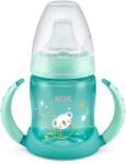 Nuk Преходна чаша със силиконов накрайник NUK - First Choice, Glow in the Dark, TC, 150 ml, Синя (10215326-Син)