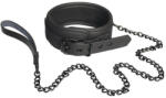 Dream Toys Blaze - set zgardă și lesă - piele neagră (8719632670544)