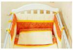 KidsDecor - Protectie jumatate patut 60 x 120 cm Inimioare portocalii cu galben (35NBIPG)