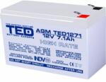 TED Electric Acumulator TED Electric TED003300, gri, 151x65 x95 mm, 12V 7.1Ah F2, High Rate (A0058588)