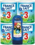 France Lait 3 alimente cu lapte pentru a susține creșterea copiilor mici de la 1 an 4x400g + Bübchen (IP3790)