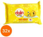 Dalin Set 32 x 15 Servetele Umede Dalin Soft Clean, pentru Copii (AAMDLSE028)