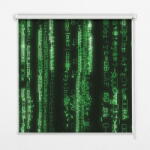  COLORAY. HU Fényzáró roló Zöld rejtjelek Sötétítő redőny (gumi bevonattal) 150x240 cm