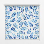  COLORAY. HU Roló függöny Kék levelek Sötétítő redőny (gumi bevonattal) 80x240 cm