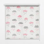  COLORAY. HU Sötétítő roló ablakra Rózsaszín és szürke felhők Sötétítő redőny (gumi bevonattal) 100x180 cm