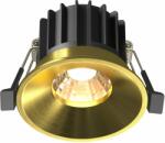 Maytoni DL058-12W3K-BS | Round-MAY Maytoni beépíthető lámpa Ø80mm 3000K sárgaréz (DL058-12W3K-BS)