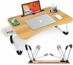  Severno Fa színű összecsukható laptopasztal, egy pohár és egy fiók számára