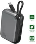 4smarts Pocket külső akkumulátor USB-C kábellel, 10000mAh, 30W, szürke (4S540699) - mobilehome