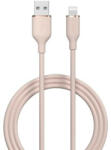  USB töltő- és adatkábel, Lightning, 120 cm, 2400 mA, Devia Jelly, EC630, rózsaszín