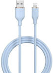  USB töltő- és adatkábel, Lightning, 120 cm, 2400 mA, Devia Jelly, EC630, világoskék
