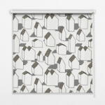  COLORAY. HU Sötétítő roló ablakra Fehér házak Sötétítő redőny (gumi bevonattal) 110x240 cm