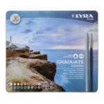 LYRA Creioane colorate 24 culori+pensula/cutie metalica Graduate Aquarell LYRA (13817)