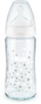 Nuk Стъклено шише със силиконов биберон NUK - First Choice, TC, 240 ml, 0-6 месеца, Бяло (10745121-Бял)