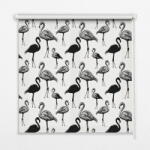  COLORAY. HU Roló függöny Fekete flamingók Sötétítő redőny (gumi bevonattal) 130x240 cm