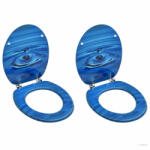 vidaXL 2 db kék vízcseppmintás MDF WC-ülőke fedéllel (3056406) - aktuell